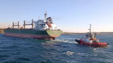 Çanakkale Boğazı'nda dev gemi karaya oturdu