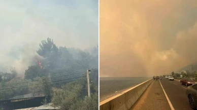 Kazdağları eteklerinde orman yangını