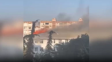 İstanbul Beylikdüzü’nde okul çatısında yangın