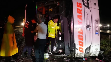 Kırıkkale'de yolcu otobüsü şarampole devrildi