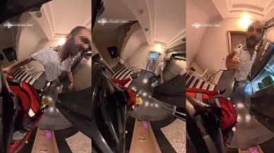 Kadın kuryeye asansörde çirkin saldırı