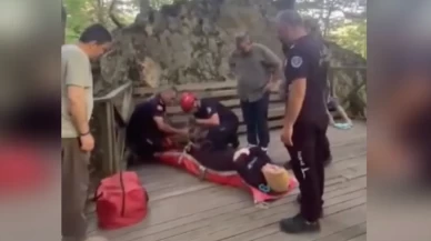 Bursa'da şelaleye düşen kadın için zamanla yarıştılar
