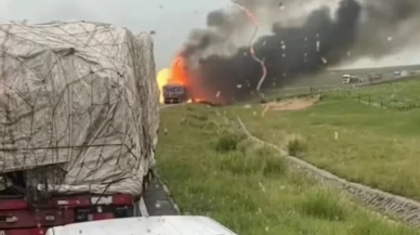 Kimyasal yüklü kamyon bombaya dönüştü