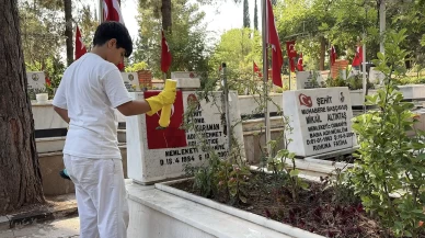 Oyuncaklarını sattı, şehit mezarlıklarını temizledi! 10 yaşındaki Osmaniyeli Abdullah herkesi hayran bıraktı!
