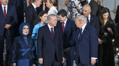 Resepsiyon sona erdi! Cumhurbaşkanı Erdoğan ve liderler arasında samimi sohbet