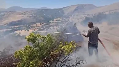 Efeler köyünde arazi yangını