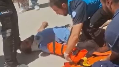 Aksaray’da cam silerken feci kaza