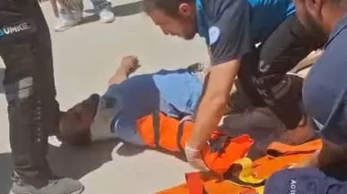 Aksaray’da cam silerken feci kaza