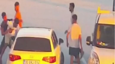 Kuşadası'nda yol verme kavgası kamerada: 3 şüpheli serbest