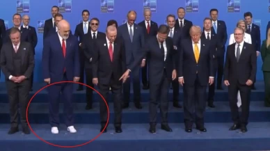 NATO Zirvesi'nde ilginç anlar! Beyaz ayakkabı detayı dikkat çekti