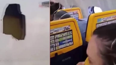 Uçağın camı patladı, düşme tehlikesi yaşayan yolcuyu eşi kurtardı