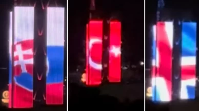 Ankara’da NATO üyesi ülkelerin bayrakları binaya yansıtıldı