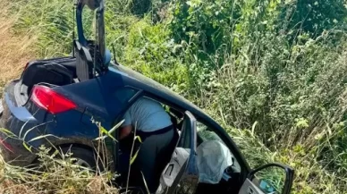 Otomobil sulama kanalına devrildi: 6 yaralı