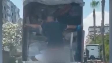 Mersin'de 'tehlikeli yolculuk' kameraya yansıdı