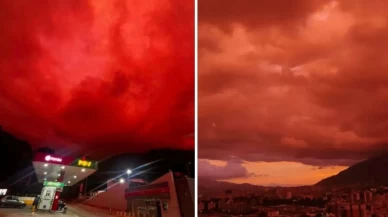 Kızıl gökyüzü kıyamet paniği yarattı