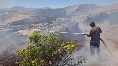 Efeler köyünde arazi yangını