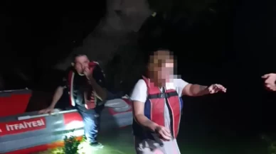 Antalya’da su seviyesi yükselince adacıkta mahsur kaldı