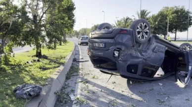 Kartal’da otomobil takla attı