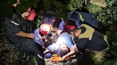 Elektrikli bisikletle uçuruma yuvarlandılar:3 yaralı
