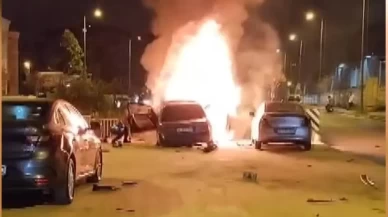 Otomobil alev aldı, kaçan sürücü yakalandı