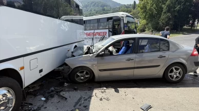 Zonguldak'ta halk otobüsü ve otomobil çarpıştı: 7 kişi yaralı