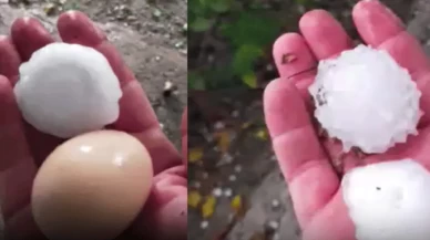 Osmaniye'de sağanak sonrası yumurta büyüklüğünde dolu yağdı