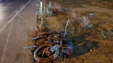 İş makinesiyle çarpışan motosikletli hayatını kaybetti