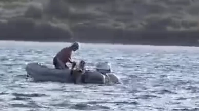 Ayvalık’ta akıntıya kapılan kadın şişme botla kurtarıldı!