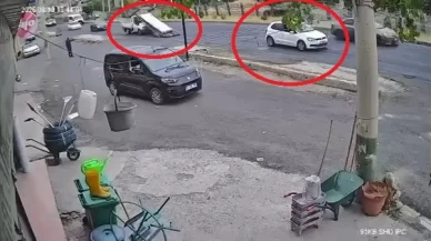 Ani fren yaptı, kasadaki demirler yola savruldu