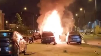 Otomobil alev aldı, kaçan sürücü yakalandı