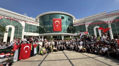 Filistin Konvoyu Sakarya'dan dualar ve tekbirlerle Ankara'ya uğurlandı