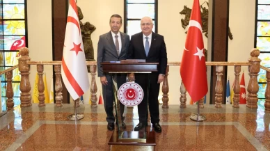 Milli Savunma Bakanı Güler, KKTC Dışişleri Bakanı Ertuğruloğlu ile bir araya geldi