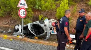 Aydın'da otomobil takla attı: 1 ölü, 4 yaralı