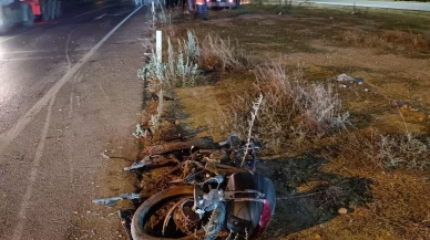 İş makinesiyle çarpışan motosikletli hayatını kaybetti