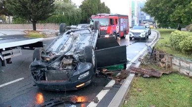 Ataşehir’de otomobil takla attı: 2 yaralı