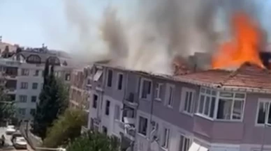 Maltepe’de 4 katlı binanın çatısında yangın