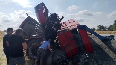 Uzunköprü’de traktör devrildi: 2 yaralı
