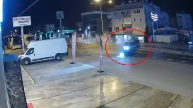 Yalova’da takla atan otomobil üst geçit merdivenlerine çarptı