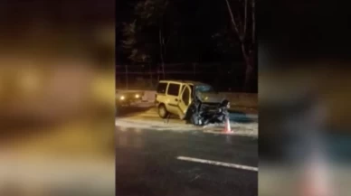 Sarıyer'de kontrolden çıkan otomobil karşı şeride daldı