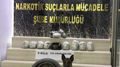 Tatvan’da araç stepnesine gizlenen 6 kilo 550 gram skunk ele geçirildi