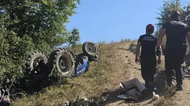 İnegöl’de traktör devrildi: 15 yaşındaki sürücü ağır yaralandı