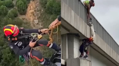 Viyadük ayağında nefes kesen operasyon