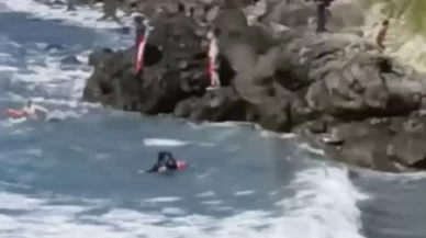 Akıntıya kapılan 3 kişi son anda kurtarıldı