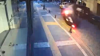 Trabzon’da minibüse çarpan otomobil takla attı