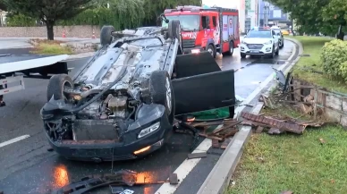 Ataşehir’de otomobil takla attı: 2 yaralı