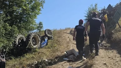 İnegöl’de traktör devrildi: 15 yaşındaki sürücü ağır yaralandı