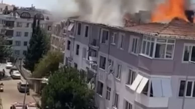 Maltepe’de 4 katlı binanın çatısında yangın