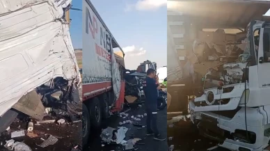 İki tır çarpıştı, 1 ağır yaralı