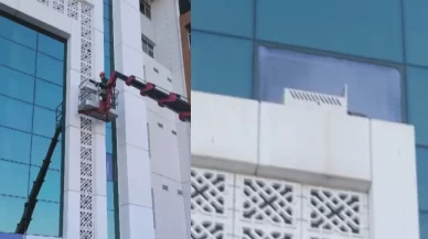 16 metrede mahsur kalan kedi için operasyon