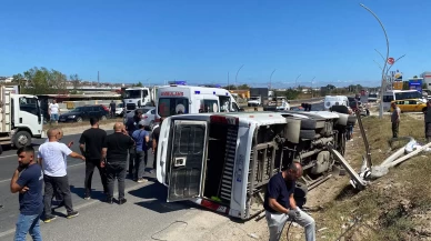 Tekirdağ’da yolcu minibüsü elektrik direğine çarptı: 3 çocuk yaralandı